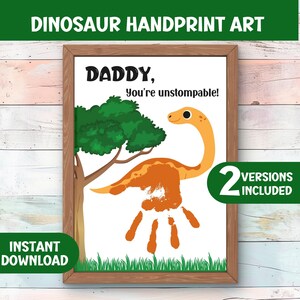 Vatertagsgeschenk, Dinosaurier Handabdruck Art Kit, DIY Printable für Kinder, Klassenzimmer Handwerk, Sentimental Andenken Geburtstagsgeschenkkarte für Papa