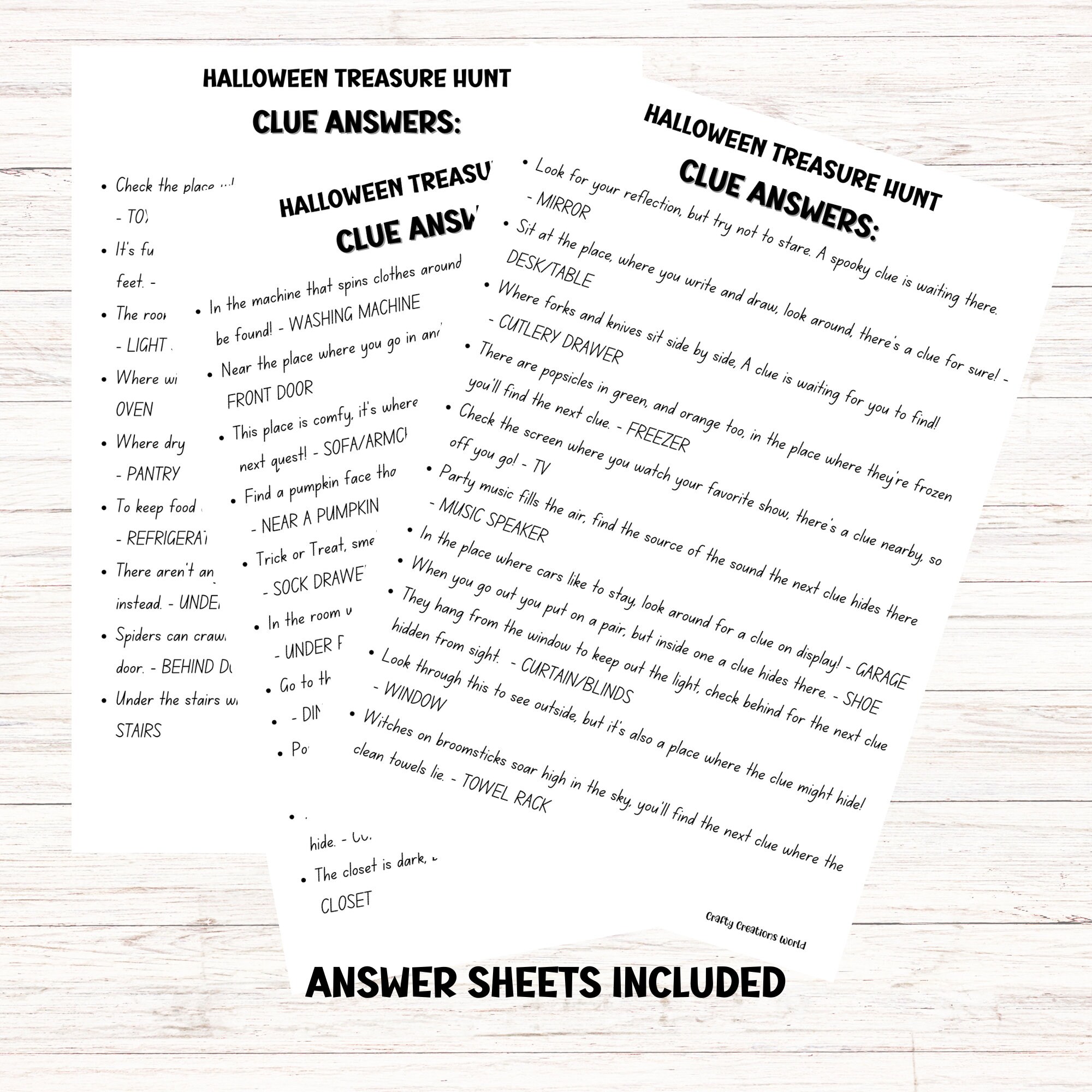 Halloween Treasure Hunt for Kids Printable Party Game, Indoor Childrens ...