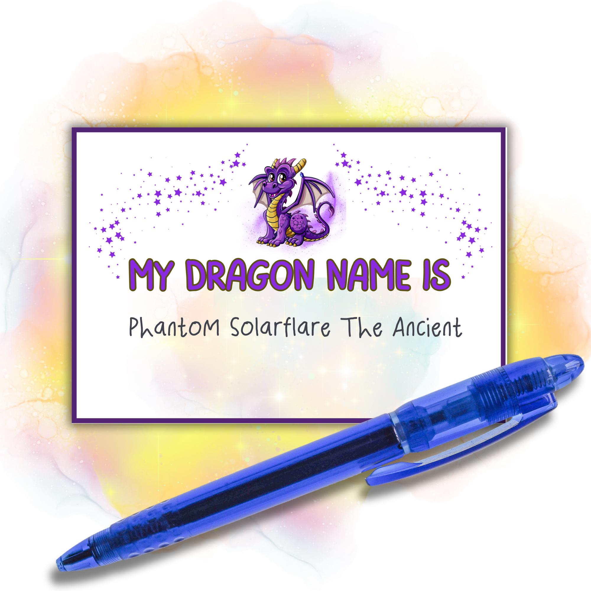 Whats Your Dragon Name Party Game for Kids, Fantasy Name Generator ...