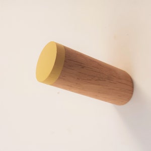 Painted Floating Oak Peg Hook Yellow