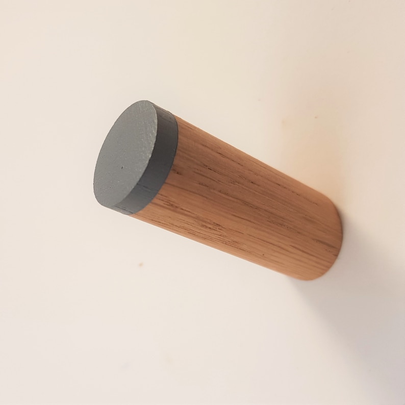 Painted Floating Oak Peg Hook Gray