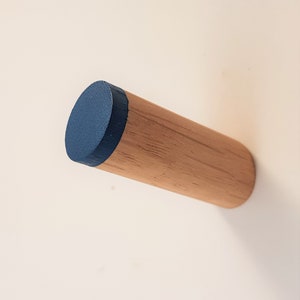 Painted Floating Oak Peg Hook Blue