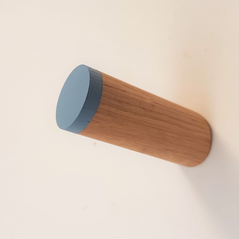 Painted Floating Oak Peg Hook Light Blue