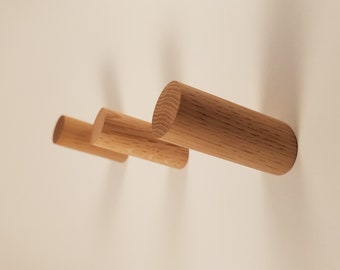 Floating Oak Peg Hook