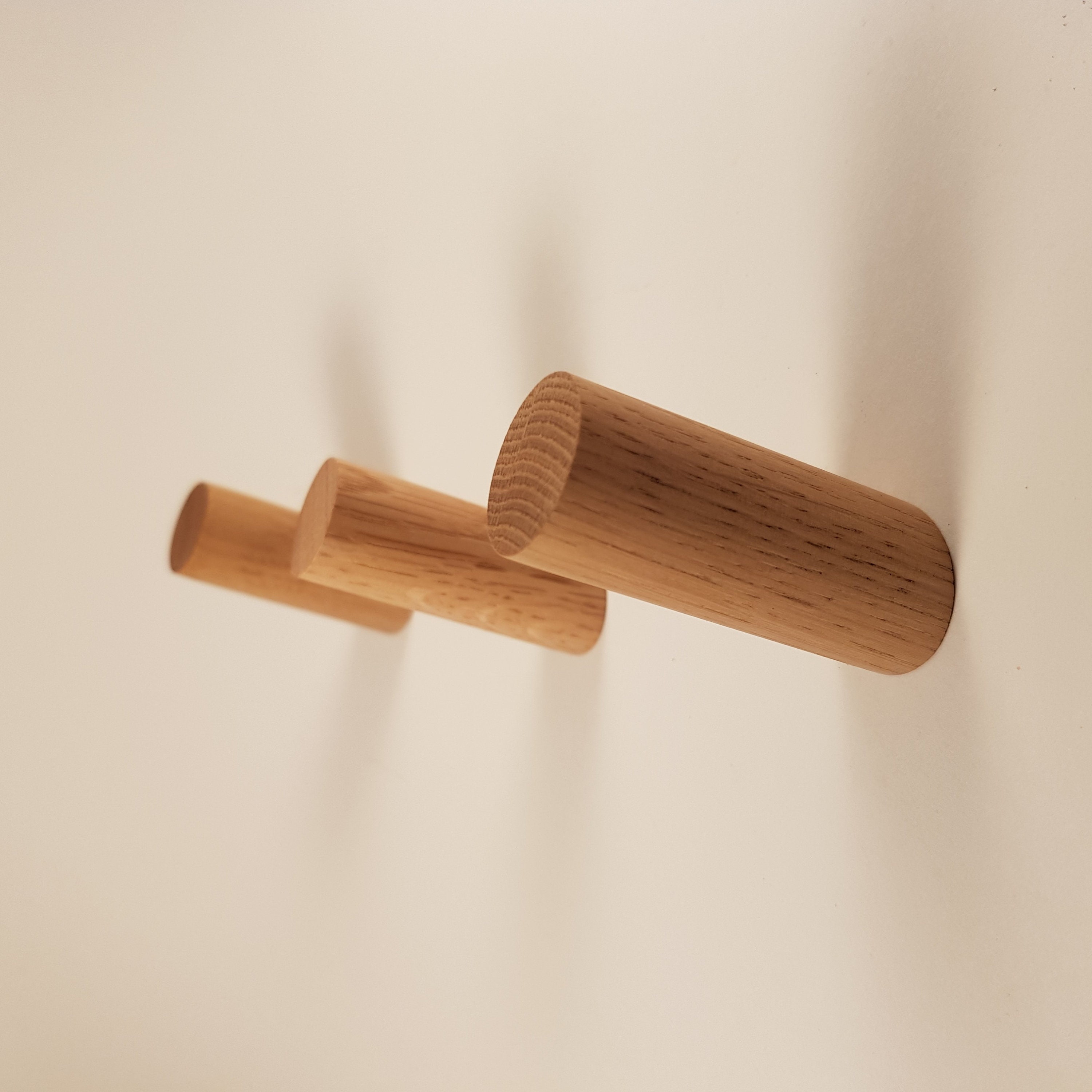 Wood Wall Hooks, Oak, White Accent – Shop Iowa