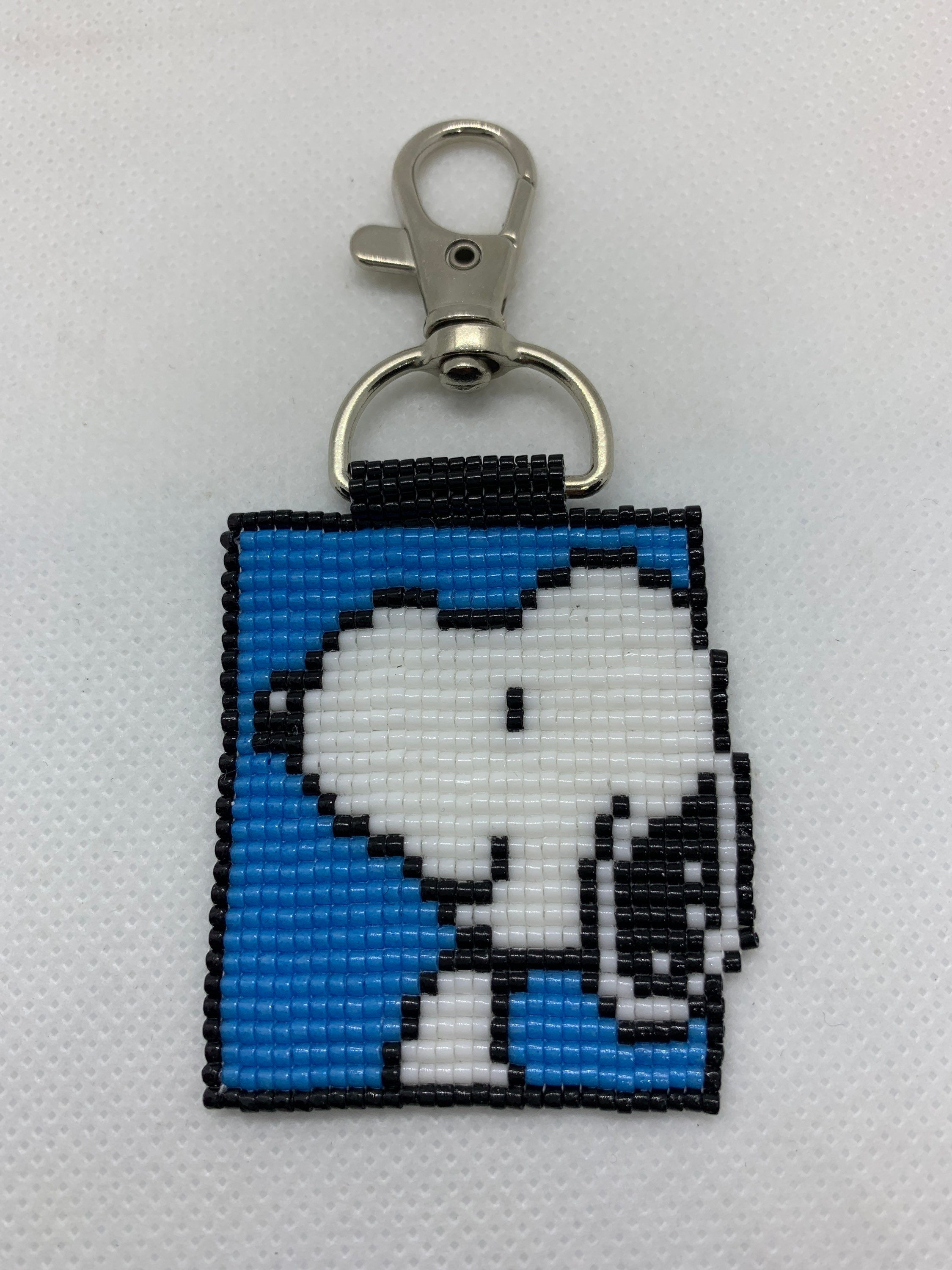 Snoopy Keychain Handmade Beaded Keychain Etsy