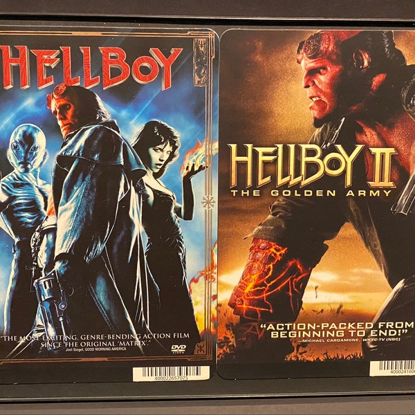 Hellboy 1 & 2 Framed Art Backer Card Movie Poster The Golden Army Pearlman Blair