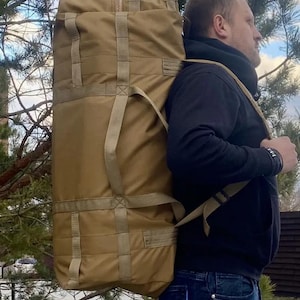 130L タクティカル ミリタリー ダッフルバッグ | オックスフォード 600D | MOLLE システム | 頑丈なバックパック