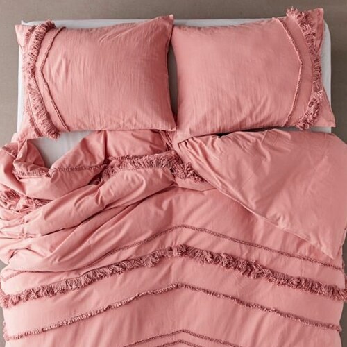 3 Pieces Set Washed Cotton Duvet Cover Boho Bedding 100 Etsy