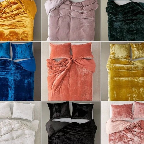 Ultraluxe Crushed Velvet Duvet Cover Boho Bedding UO Etsy