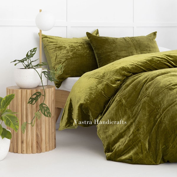 Green Velvet Duvet Cover