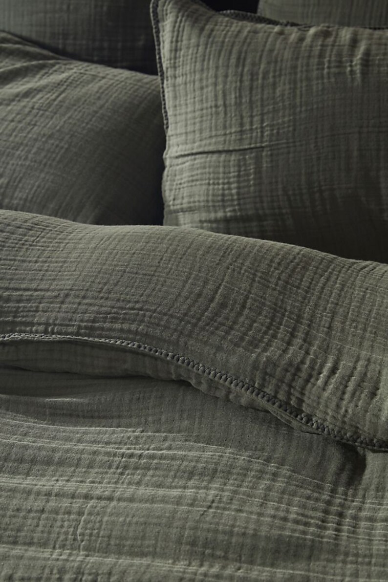 4 Layer Gauze Muslin Bedding Duvet Cover Set Organic Cotton Etsy