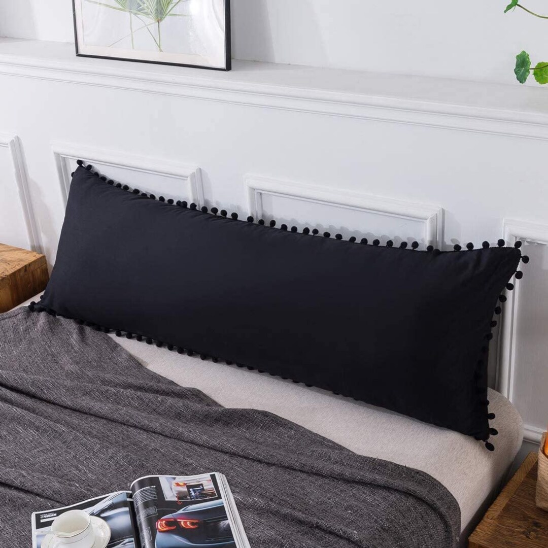 Black Colors Cotton Body Pillow Cover Long Body Pillow Case Etsy
