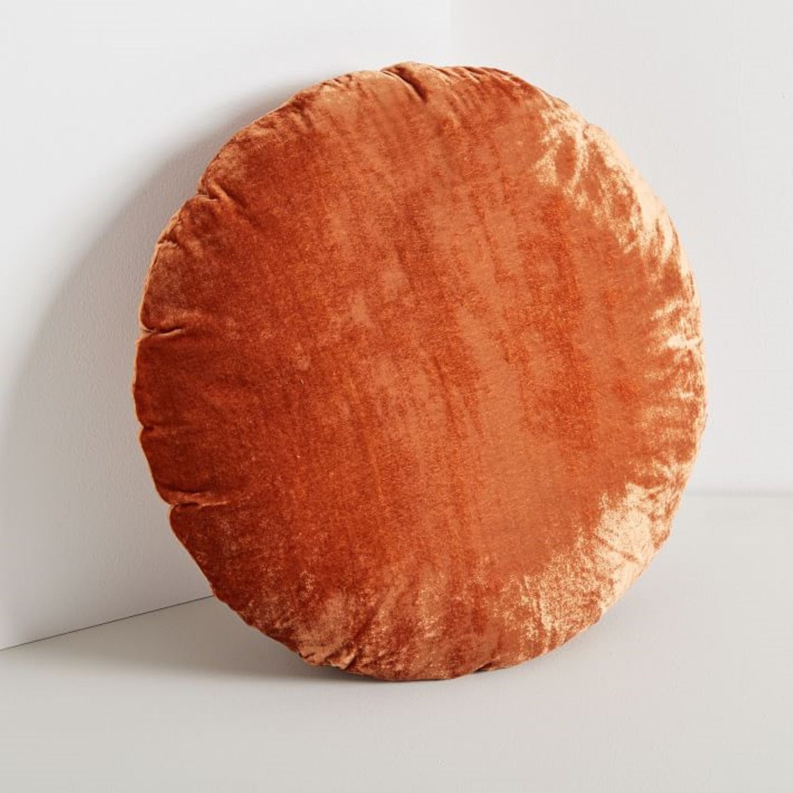 Round Velvet Pillow Decorative Pillow for Couch Bed Rayon Etsy