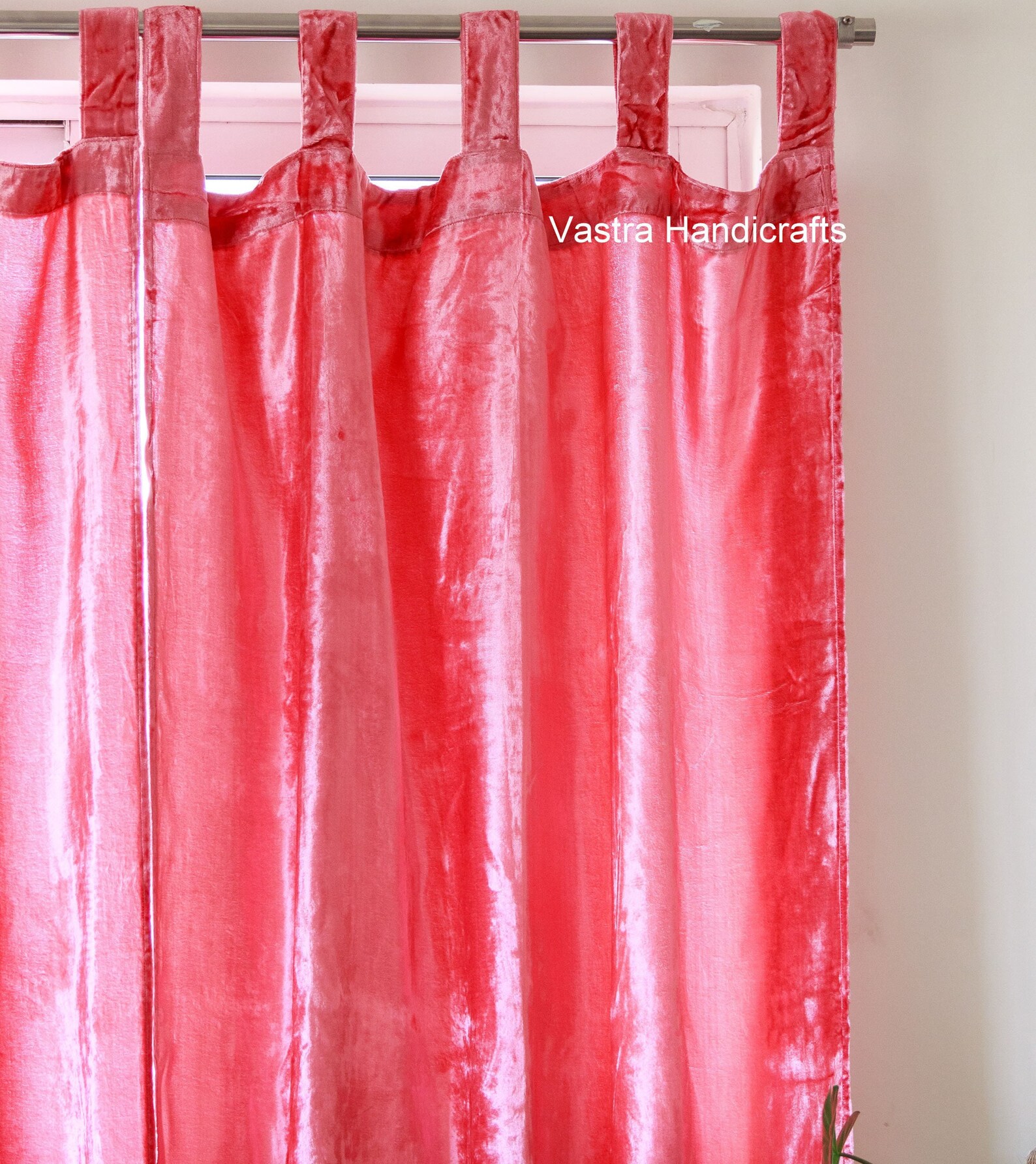 Hot Pink Velvet Curtain Custom Window Curtain Panels Etsy