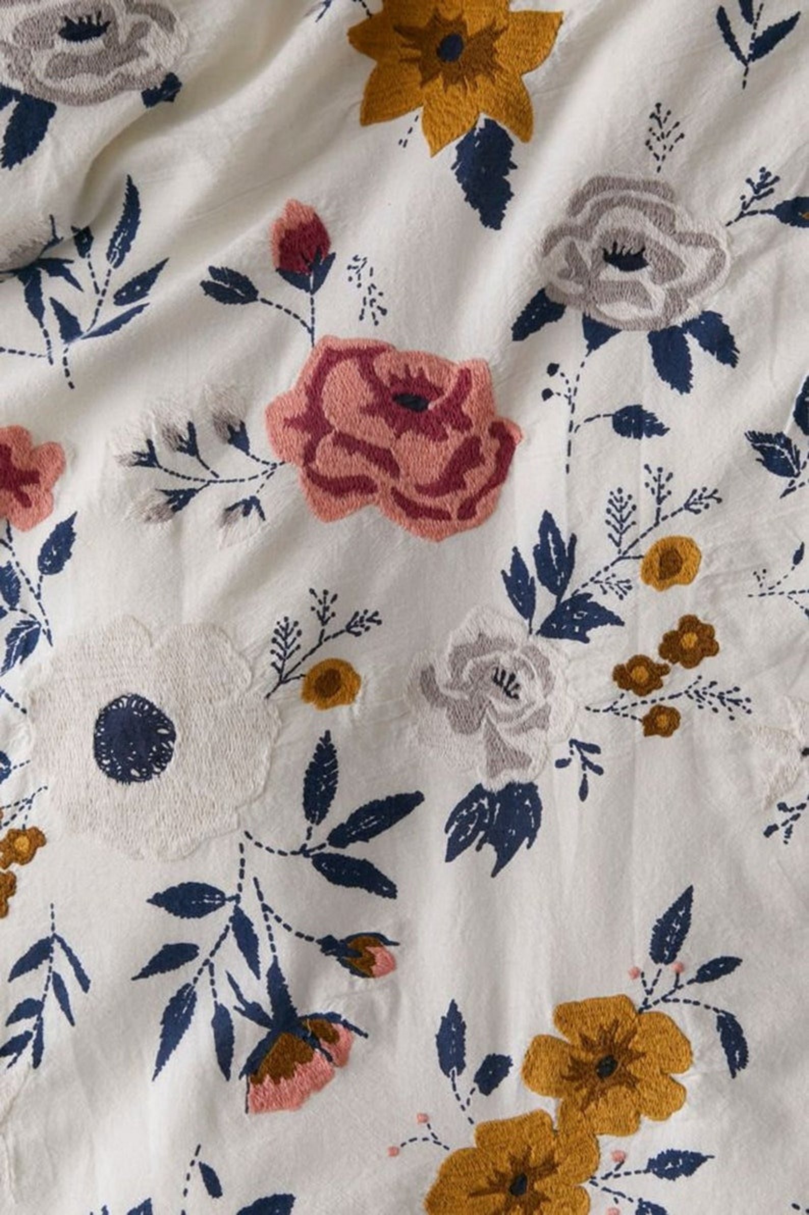 3 Pieces Set Embroidered Cotton Duvet Cover Set King Duvet Etsy