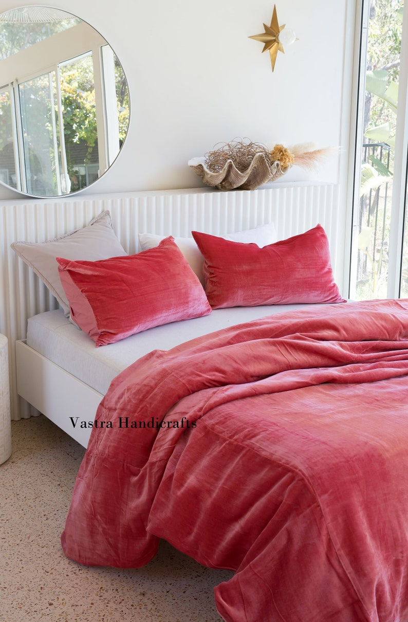 Pink Velvet Duvet Cover Comforter Cover Full UO Bedding Set Etsy