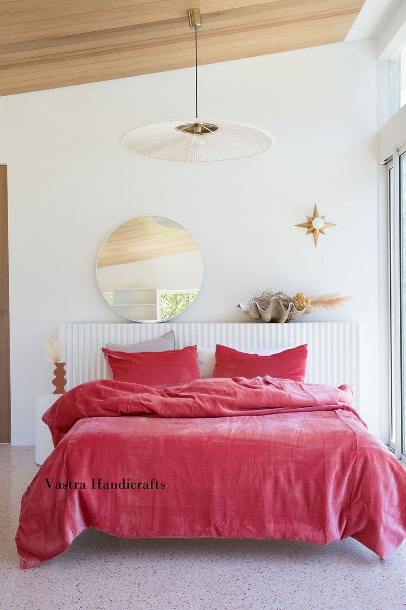 Pink Velvet Duvet Cover Comforter Cover Full UO Bedding Set Etsy