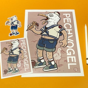 Pechvogel | Maritimes Poster, Postkarte und Sticker