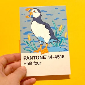 Papagaio-do-mar | cartão postal Pantone | Arte Posca Original