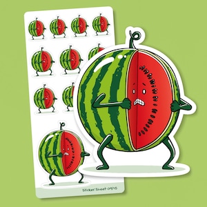 Pegatina arco | melón | Pegatinas de frutas de la serie Fruity Party | Suministros para álbumes de recortes, filofaxing, bullet journal