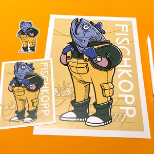 Fischkopp | Poster, Postkarte und Sticker