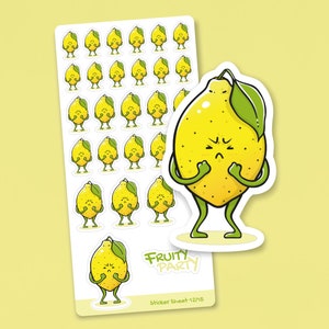 Hoja de pegatinas | | limón Pegatinas de frutas de la serie | Fruity Party Accesorios para Scrapbooking, Filofaxing, Bullet Journaling