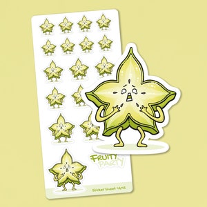 Foglio adesivo | | di frutta stellata Adesivi di frutta della serie Fruity Party | Accessori per Scrapbooking, Filofaxing, Bullet Journaling
