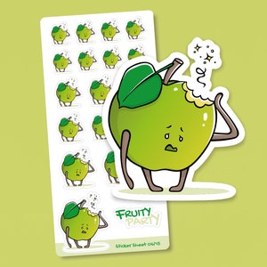 Foglio adesivo | | Apple Adesivi di frutta della serie Fruity Party | Accessori per Scrapbooking, Filofaxing, Bullet Journaling