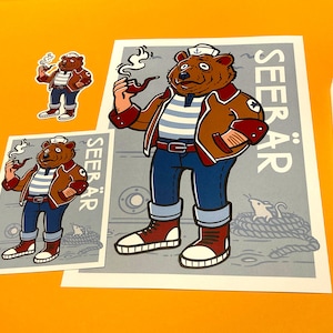 Seebär | Maritimes Poster, Postkarte und Sticker