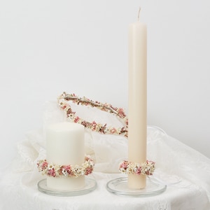 Candle wreath series Marie individual sizes for communion candle, baptism candle, wedding candle (maxi letter)