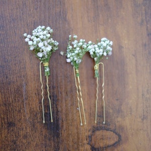 Gypsophila hairpin made from real dried gypsophila available in 2 sizes (maxi letter)