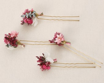 Hairpin made from real dried flowers from the Meggy series available in 2 sizes (maxi letter)