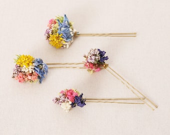 Hairpin made of real dried flowers series Annabel (maxi letter)