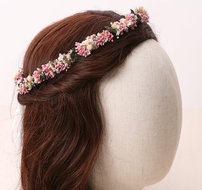 Couronne de fleurs séchées série Rosemariechen Rosa, maxi lettre image 4