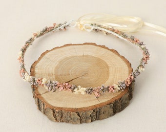 Couronne de tête série Lina extra délicate et fine, couronne de fleurs, couronne de cheveux, couronne de mariée, couronne de dirndl, couronne de fleurs séchées, couronne de fleurs (maxi lettre)