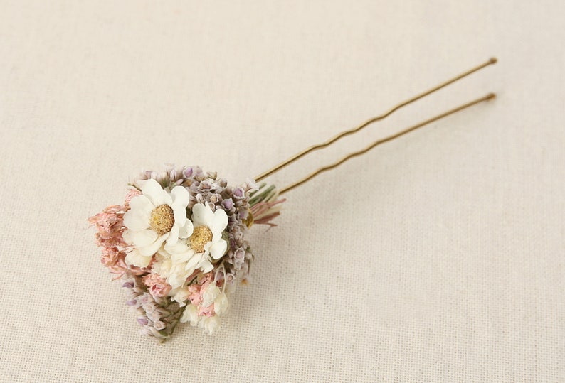 Hairpin made from real dried flowers from the Lina series available in 2 sizes maxi letter image 3