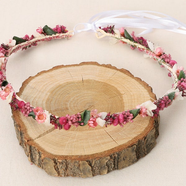 Head wreath made of dried flowers series Meggy, (maxi letter)