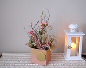 Blumenbox rosa aus Trockenblumen