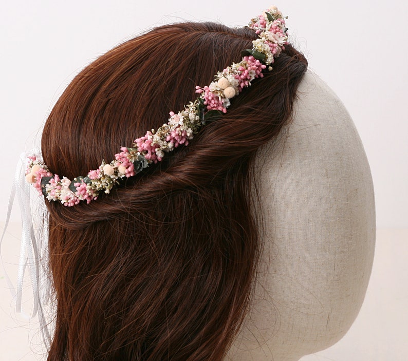 Couronne de fleurs séchées série Rosemariechen Rosa, maxi lettre image 5