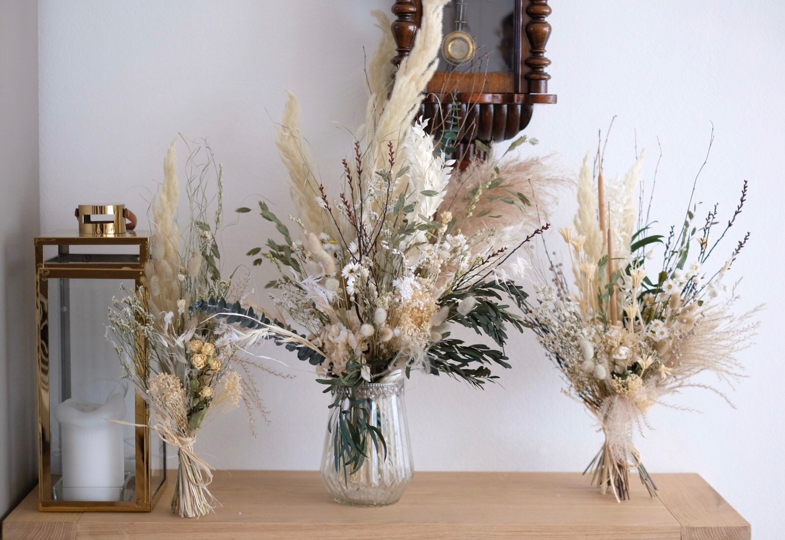 CoCopeaunt Dried Flower Arrangement with Vasedried Flower Bouquet with Vase  Dried Flowers with Stems (Style 5)