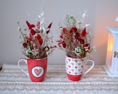 Tasse voller Liebe- gefüllt mit Trockenblumen, dried Flowers, Trockenblumen