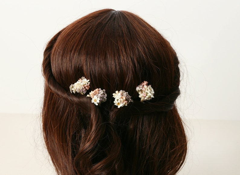 Hairpin made from real dried flowers from the Lina series available in 2 sizes maxi letter image 2