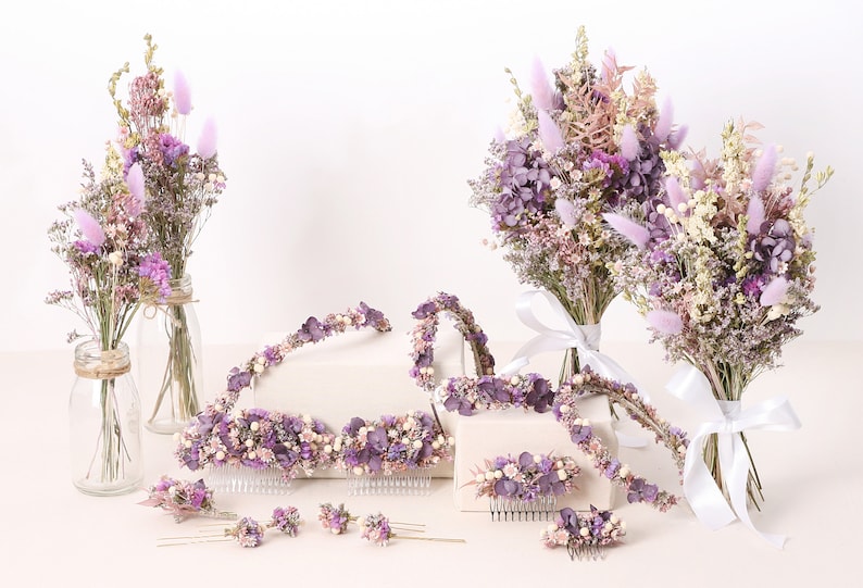 Hairpin made from real dried flowers from the Violetta series available in 2 sizes maxi letter image 10