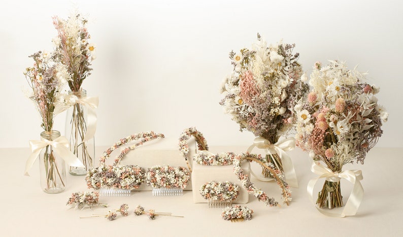 Hairpin made from real dried flowers from the Lina series available in 2 sizes maxi letter image 10