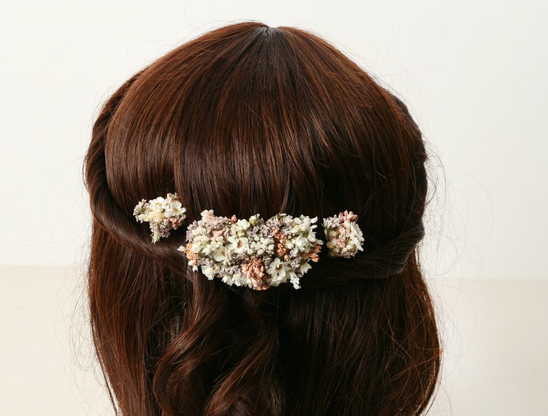 Hairpin made from real dried flowers from the Lina series available in 2 sizes maxi letter image 5
