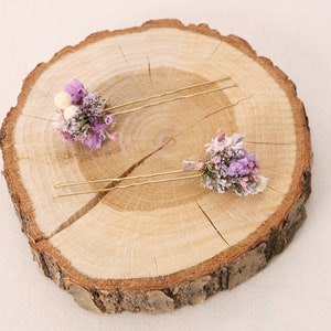 Hairpin made from real dried flowers from the Violetta series available in 2 sizes maxi letter image 5