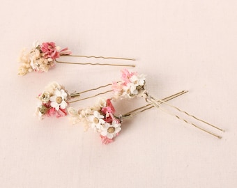 Hairpin made from real dried flowers from the Marie series available in 2 sizes (maxi letter)