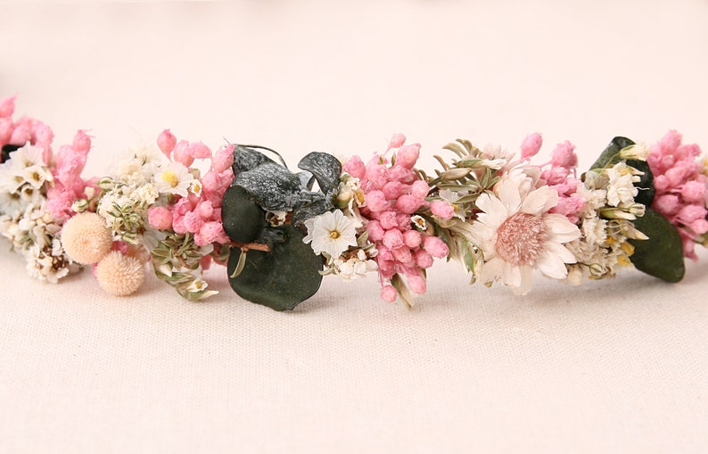 Couronne de fleurs séchées série Rosemariechen Rosa, maxi lettre image 3