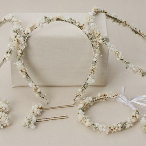 Hairpin made from real dried flowers from the Snow White series available in 2 sizes maxi letter image 9